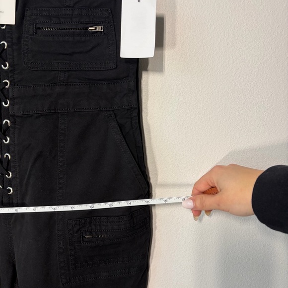 NWT Good American Black Denim Corset Utility Jumpsuit Wide Leg Size S - Picture 13 of 14